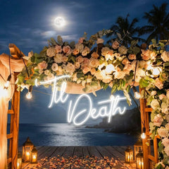 Custom Neon Name Sign Wedding, Til Death Wedding Neon Sign Light, Wedding Neon Sign Ideas