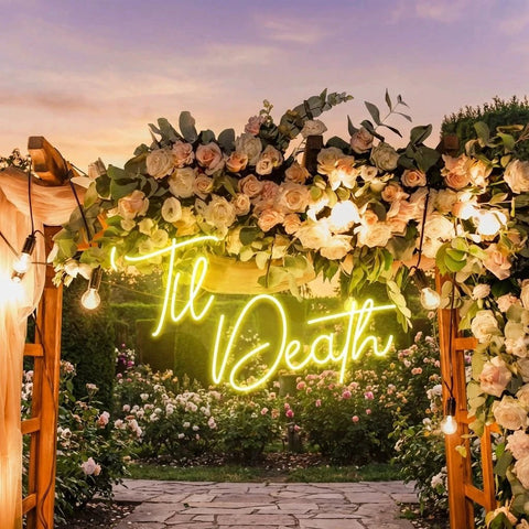 Custom Neon Name Sign Wedding, Til Death Wedding Neon Sign Light, Wedding Neon Sign Ideas