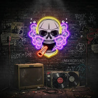Tobacco Skull Vibe LED Neon Sign Light Pop Art