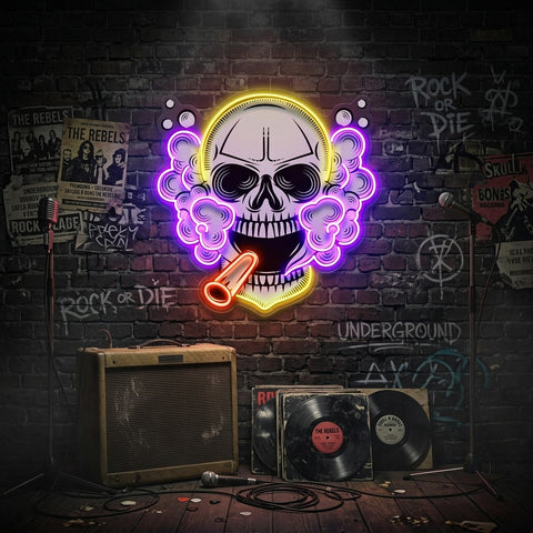 Tobacco Skull Vibe LED Neon Sign Light Pop Art