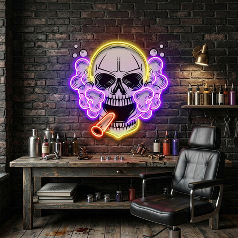 Tobacco Skull Vibe LED Neon Sign Light Pop Art