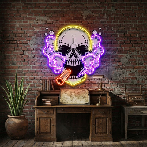 Tobacco Skull Vibe LED Neon Sign Light Pop Art