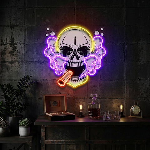 Tobacco Skull Vibe LED Neon Sign Light Pop Art