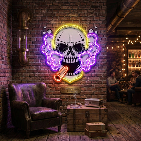 Tobacco Skull Vibe LED Neon Sign Light Pop Art