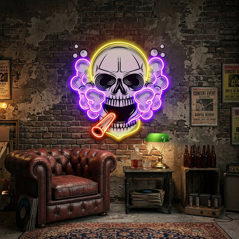 Tobacco Skull Vibe LED Neon Sign Light Pop Art