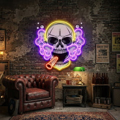 Tobacco Skull Vibe LED Neon Sign Light Pop Art