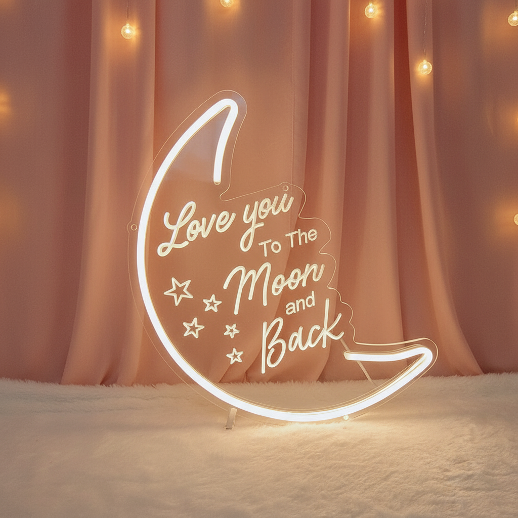 To The Moon and Back Neon Sign