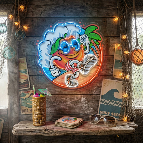 Tropical Sunrise Orange Cartoon LED Neon Sign Light Pop Art