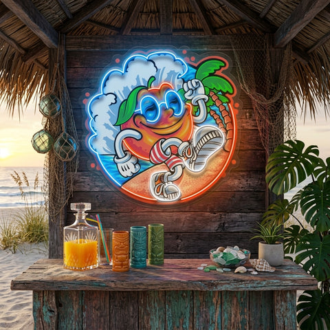 Tropical Sunrise Orange Cartoon LED Neon Sign Light Pop Art