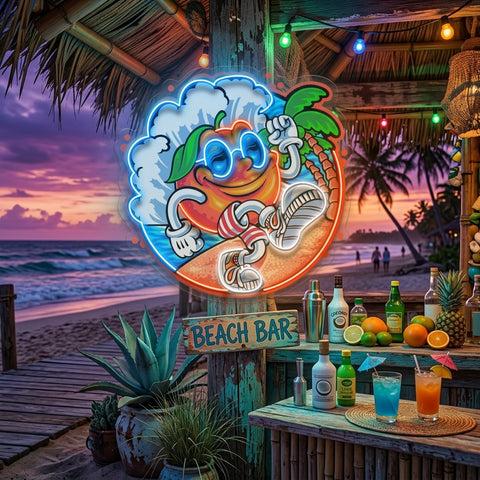 Tropical Sunrise Orange Cartoon LED Neon Sign Light Pop Art