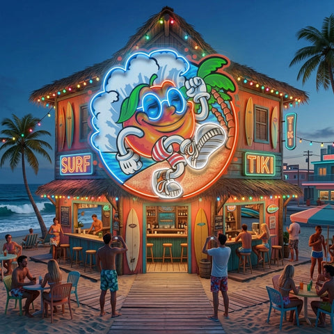 Tropical Sunrise Orange Cartoon LED Neon Sign Light Pop Art