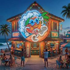 Tropical Sunrise Orange Cartoon LED Neon Sign Light Pop Art