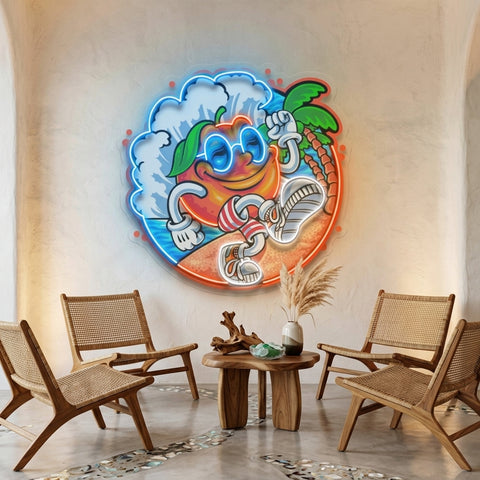 Tropical Sunrise Orange Cartoon LED Neon Sign Light Pop Art