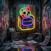 Television Skull Vibe LED Neon Sign Light Pop Art