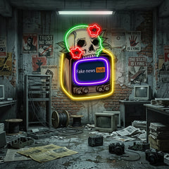 Television Skull Vibe LED Neon Sign Light Pop Art