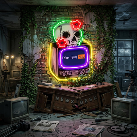 Television Skull Vibe LED Neon Sign Light Pop Art