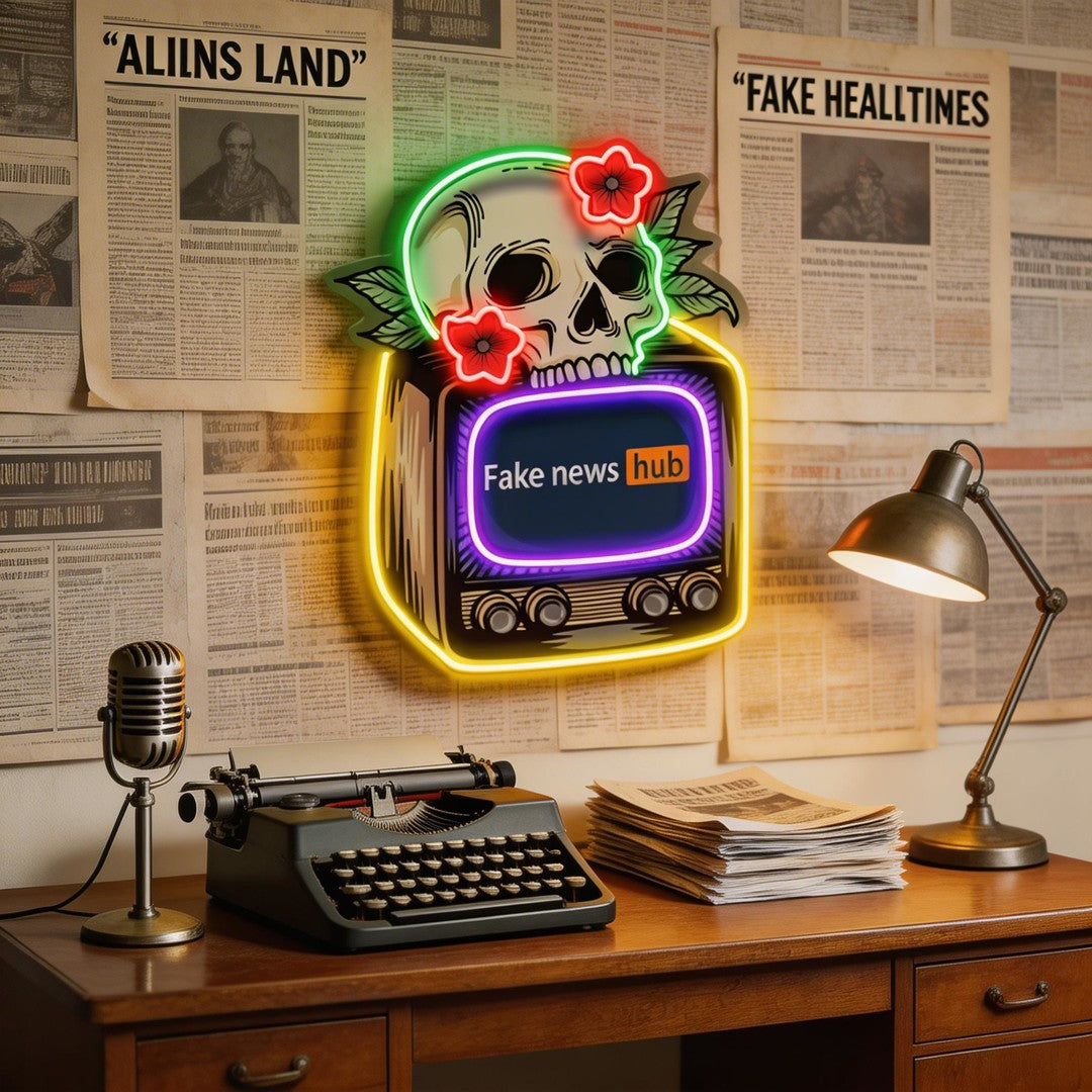Television Skull Vibe LED Neon Sign Light Pop Art