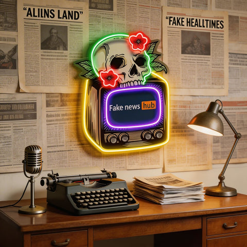 Television Skull Vibe LED Neon Sign Light Pop Art