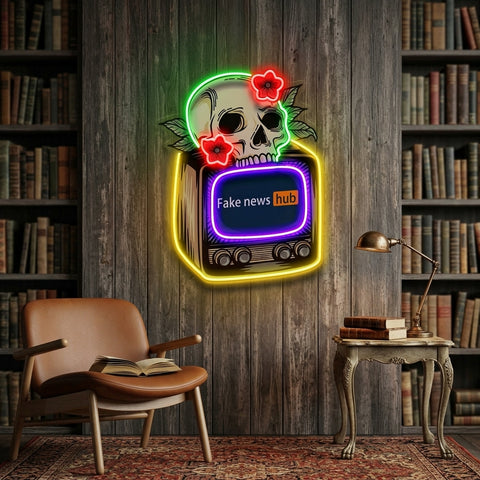 Television Skull Vibe LED Neon Sign Light Pop Art