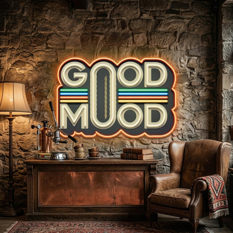Retro Style GOOD MOOD LED Neon Sign Light Pop Art