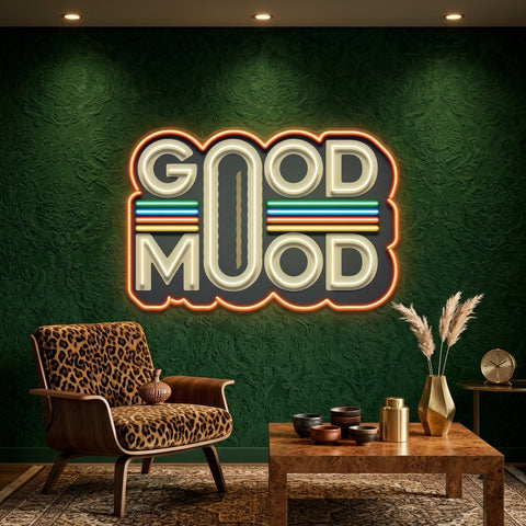 Retro Style GOOD MOOD LED Neon Sign Light Pop Art