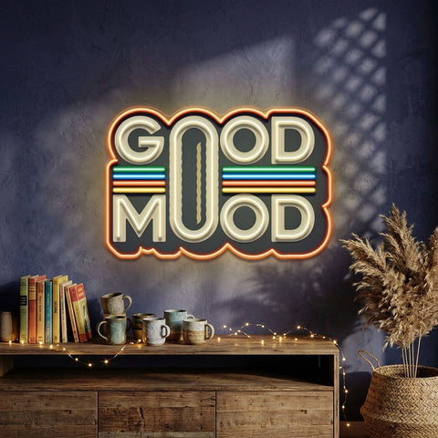 Retro Style GOOD MOOD LED Neon Sign Light Pop Art
