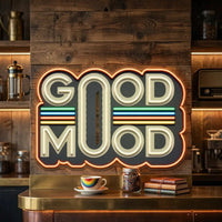 Retro Style GOOD MOOD LED Neon Sign Light Pop Art