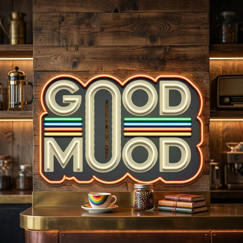 Retro Style GOOD MOOD LED Neon Sign Light Pop Art