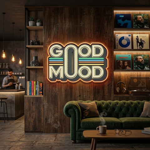 Retro Style GOOD MOOD LED Neon Sign Light Pop Art
