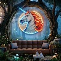 Unicorn with Moon LED Neon Sign Light Pop Art