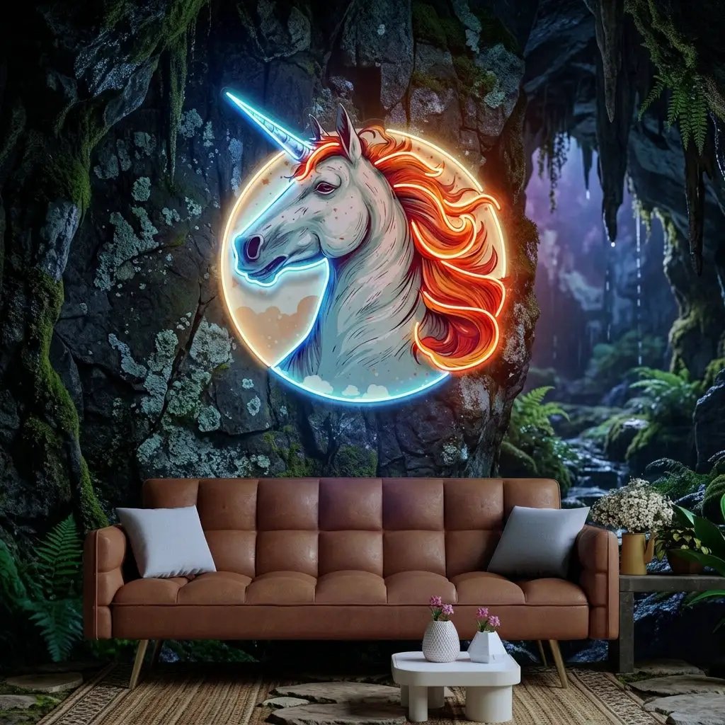 Unicorn with Moon LED Neon Sign Light Pop Art