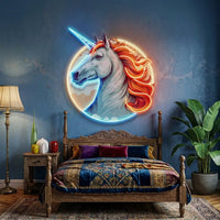 Unicorn with Moon LED Neon Sign Light Pop Art