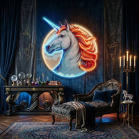 Unicorn with Moon LED Neon Sign Light Pop Art