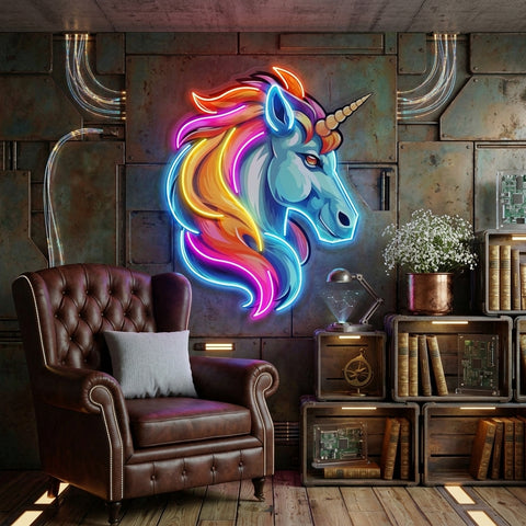 Unicorn Head LED Neon Sign Light Pop Art