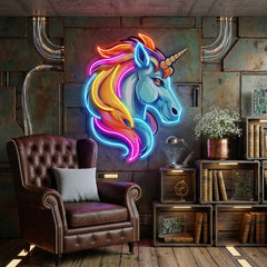 Unicorn Head LED Neon Sign Light Pop Art
