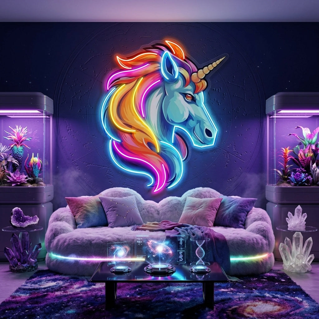 Unicorn Head LED Neon Sign Light Pop Art