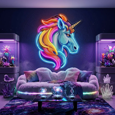 Unicorn Head LED Neon Sign Light Pop Art