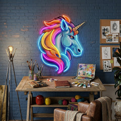 Unicorn Head LED Neon Sign Light Pop Art