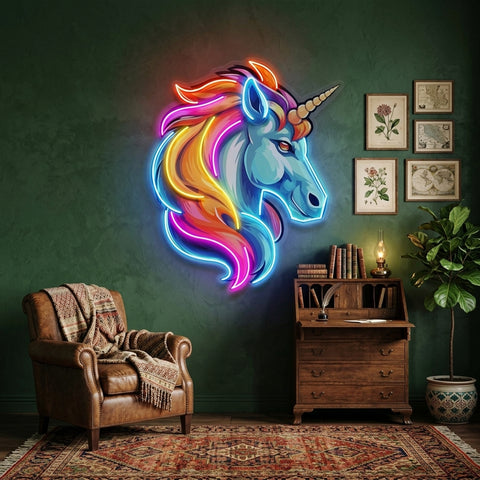 Unicorn Head LED Neon Sign Light Pop Art