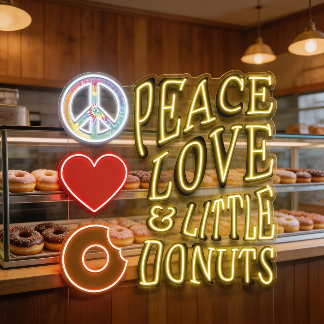 PEACE LOVE & LITTLE DONUTS size 35 inches indoor