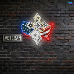Blessed by Freedom, Guided by Faith best Gift for Veteran Neon Sign Light Artwork