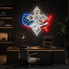 Blessed by Freedom, Guided by Faith best Gift for Veteran Neon Sign Light Artwork