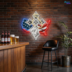Blessed by Freedom, Guided by Faith best Gift for Veteran Neon Sign Light Artwork