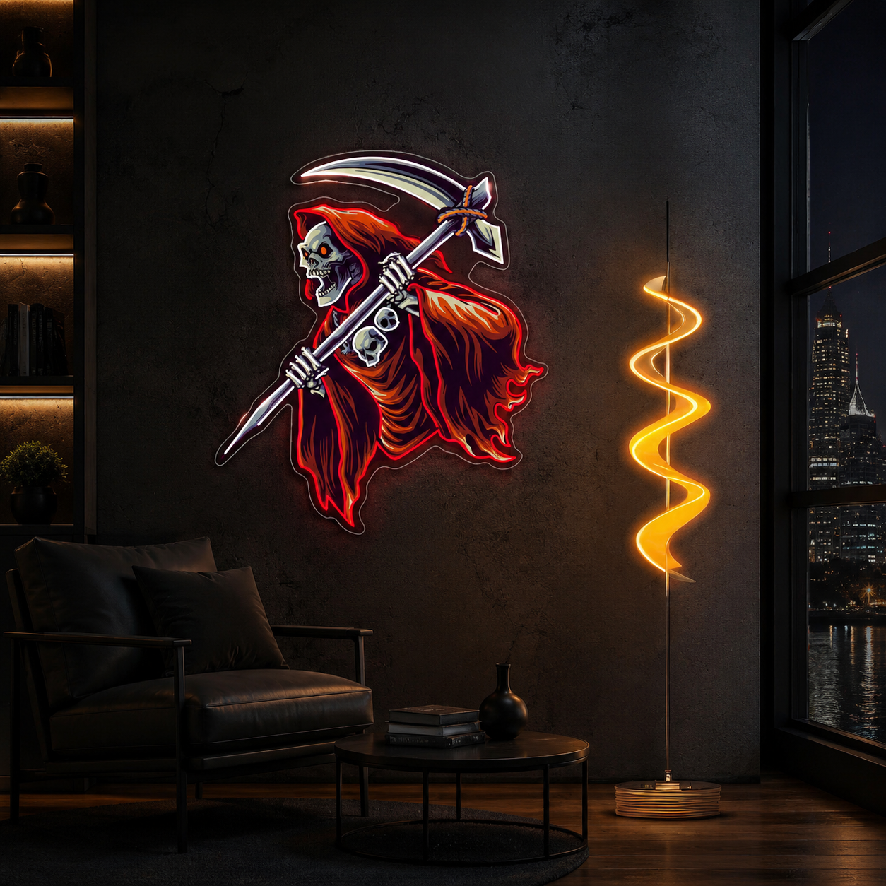 Skull of the Reaper Neon Sign Light Artwork