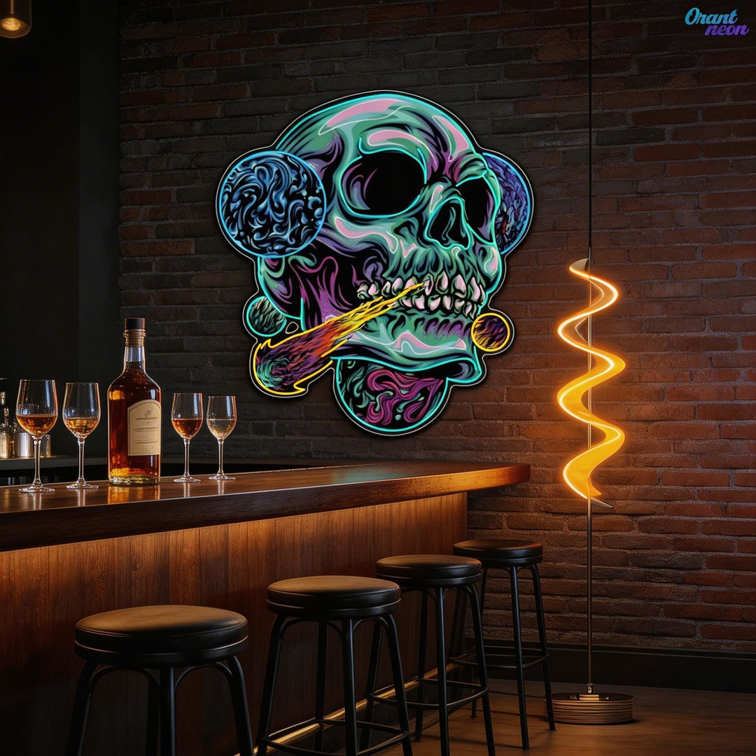 Galactic Skull Neon Sign Light Artwork
