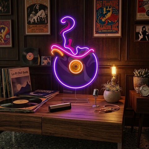 Vinyl Disc LED Neon Sign Light Pop Art