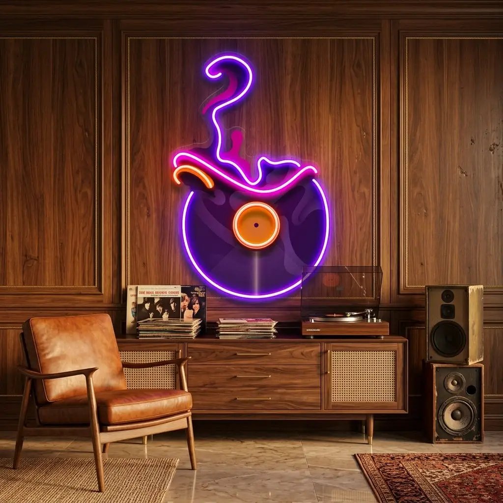 Vinyl Disc LED Neon Sign Light Pop Art