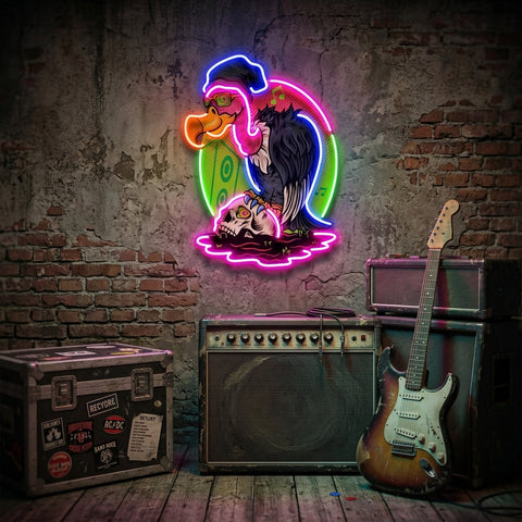 Vulture Skull LED Neon Sign Light Pop Art