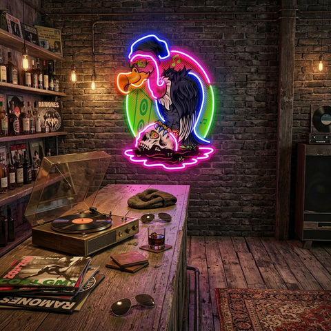 Vulture Skull LED Neon Sign Light Pop Art