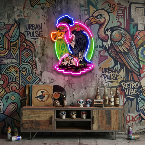 Vulture Skull LED Neon Sign Light Pop Art